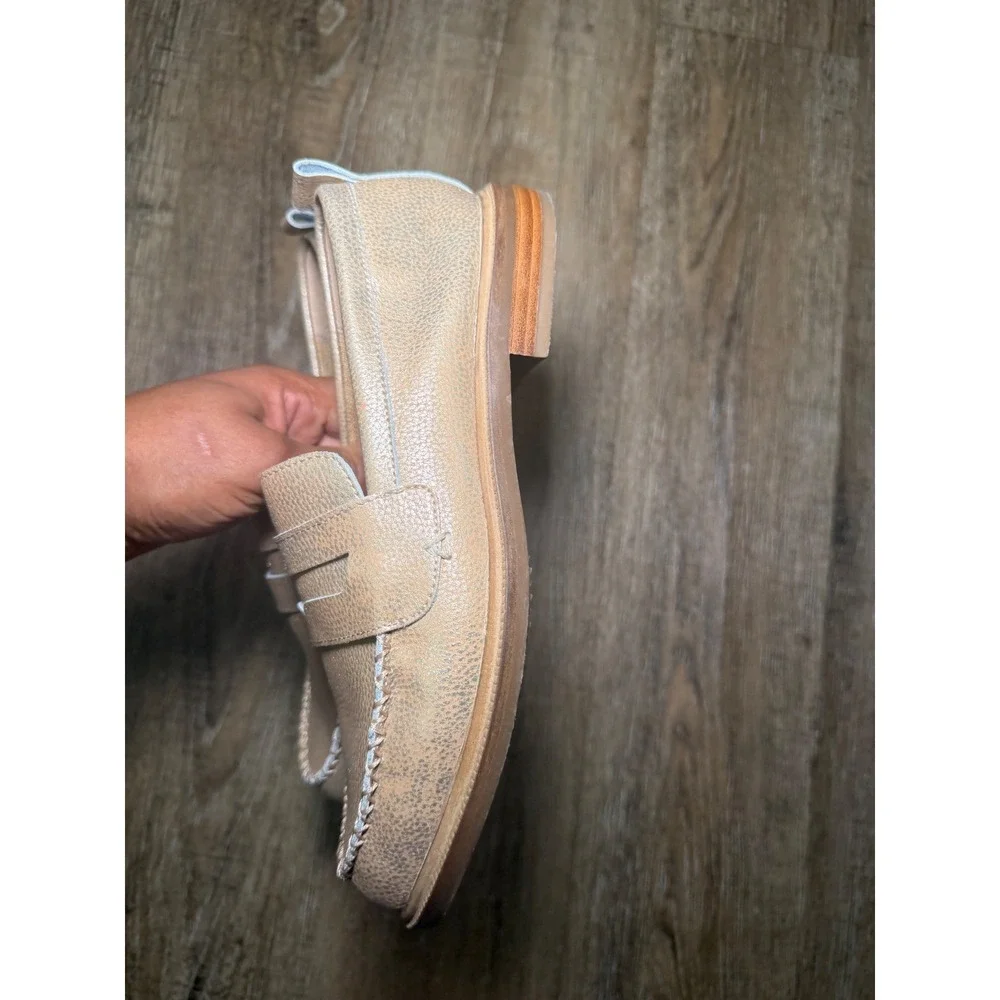 Kelsi Dagger‎ Brooklyn Metallic Leather Penny Loafers Champagne Rose Gold 7.5